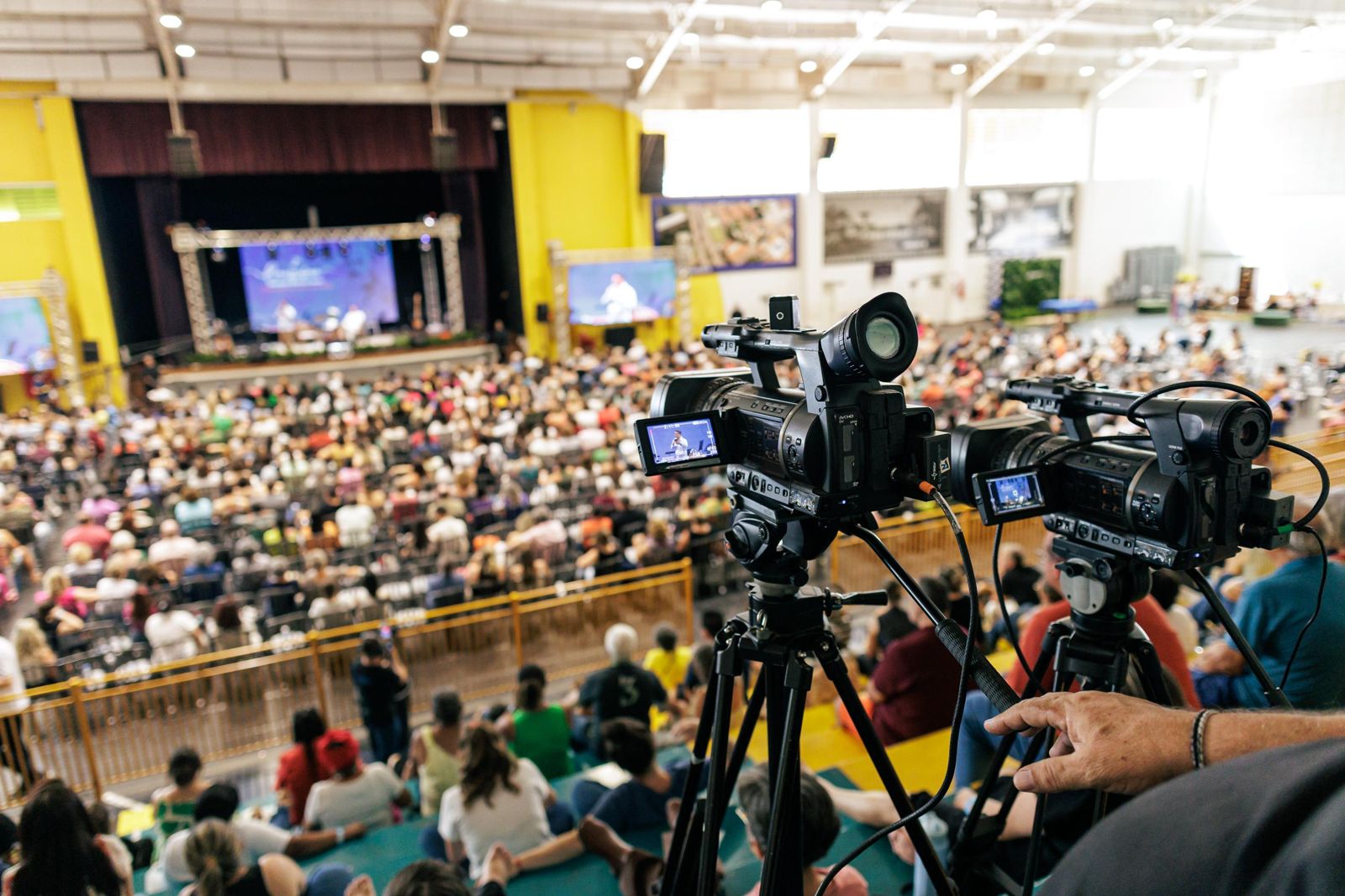 Câmeras transmitindo grande evento
